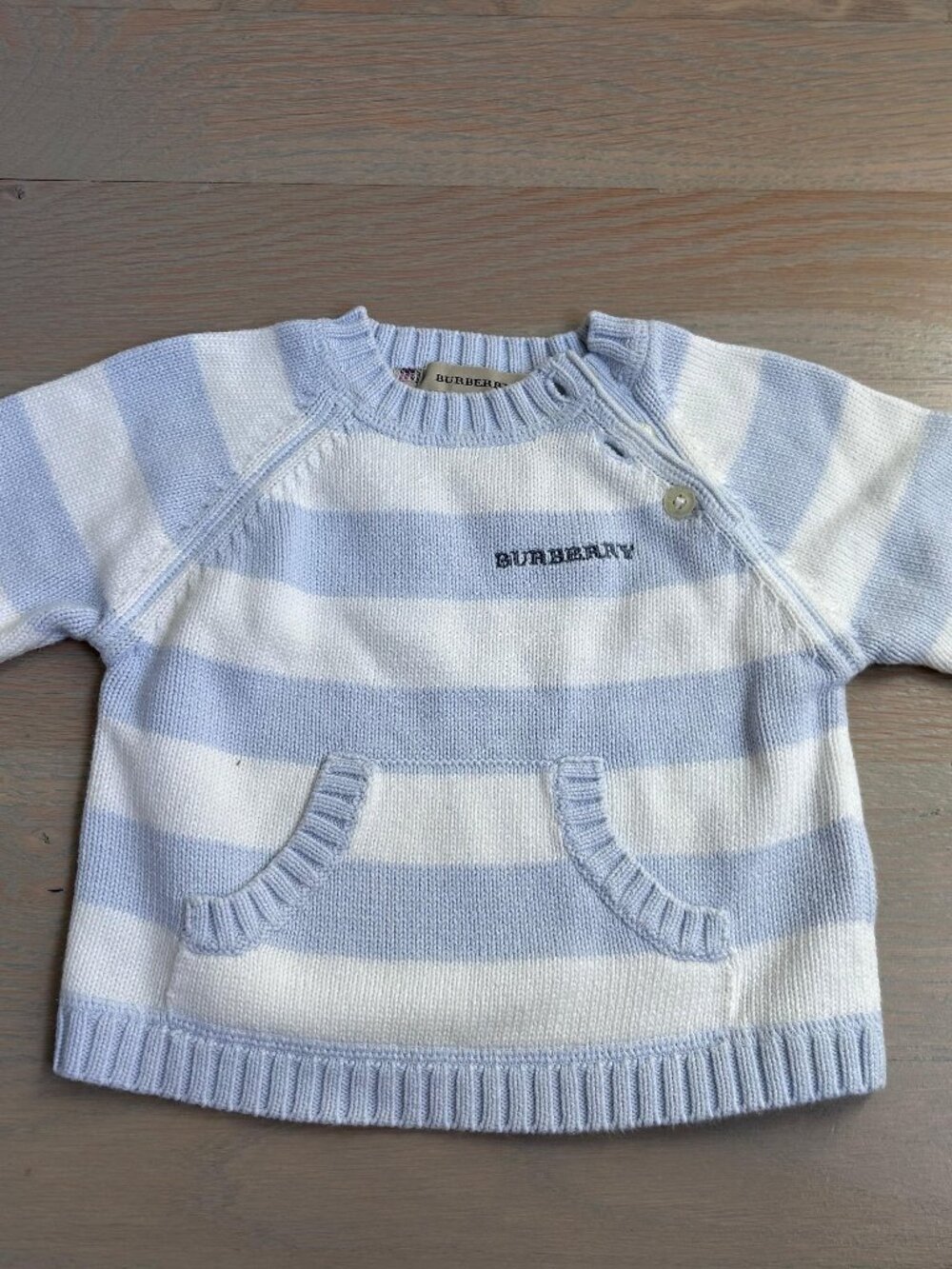 Burberry Baby 6M 68cm Blue White Striped Knit Sweater